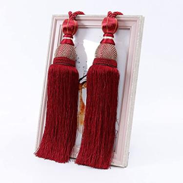 Imagem de Amarrações de cortina simples borla de cortina pendurada bola de ligação de corda acessórios de alça de cortina de suspensão espiga, T12,4 pcs