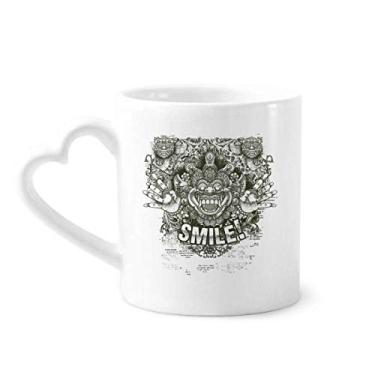 Imagem de Caneca estilo chinês monstro café cerâmica copo de coração de vidro