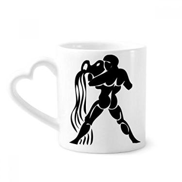 Imagem de Caneca Constelação Aquário Signo do Zodíaco Caneca Café Cerâmica Copo de Coração de Vidro