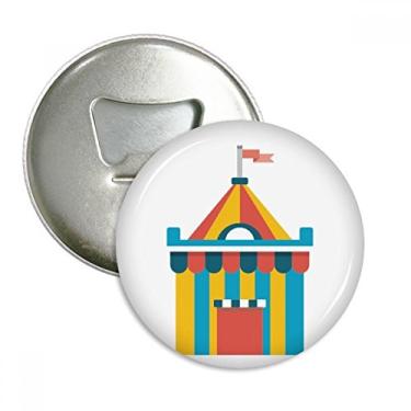 Imagem de Incrível ilustração engraçada de barraca de parque abridor de garrafas ímã de geladeira emblema multifuncional