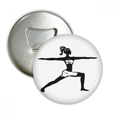 Imagem de Yoga Girl Keep Healthy Sports Outline Abridor de garrafas ímã de geladeira emblema multifuncional