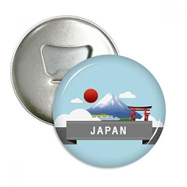 Imagem de Japan Mount Red Sun Rail Temple Abridor de garrafas ímã de geladeira emblema multifuncional
