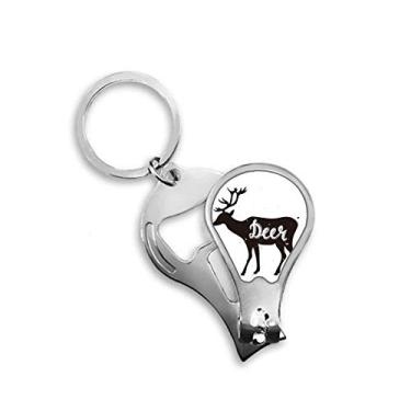Imagem de Chaveiro abridor de cortador de unhas animal preto e branco cervo