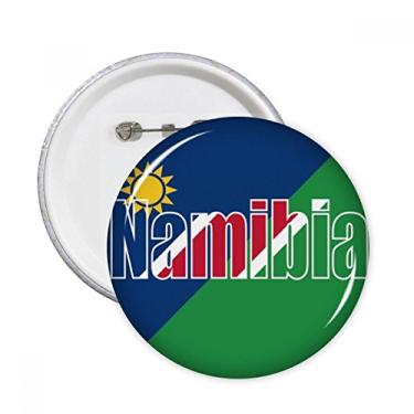 Imagem de Broche redondo com nome da bandeira do país da Namíbia com emblema de botão para decoração 5 peças