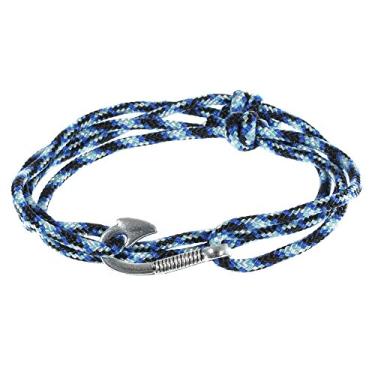 Imagem de West Coast Paracord Pulseiras masculinas ajustáveis com âncora náutica e gancho de pesca – Disponível em uma variedade de acabamentos e cores – Feito de corda de nylon