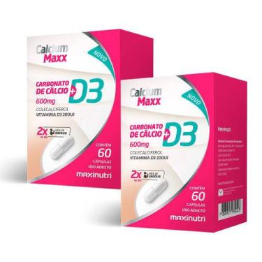 Imagem de Kit 2 Calcium Maxx D3 (Cálcio + Vitam D) -  60 Cápsulas - Maxinutri