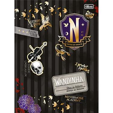 Imagem de Caderno Brochura Capa Dura Universitário Wandinha 80 Folhas - Estampa Capa Preta Listrada com Etiqueta Wandinha No Canto Inferior - Tilibra