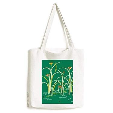 Imagem de Sacola de lona com estampa de cultura verde, sacola de compras, bolsa casual