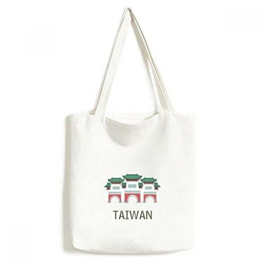 Imagem de Taiwan Atrations Bolsa de viagem estilo confucius Temple bolsa de compras casual bolsa de mão