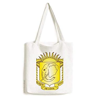 Imagem de Bolsa de lona com emblema nacional Coate d'Ivoire bolsa de compras casual
