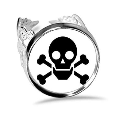 Imagem de DIYthinker Dangerous Chemical Frightful Circle Symbol Ring Ajustável Love Wedding Engagement