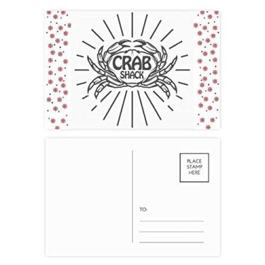 Imagem de Caranguejo Sketch Marine Organismo Radial Natal Flor Celebração Cartão Postal Cartão Bênção