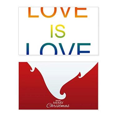 Imagem de LGBT Bandeira de arco-íris Love Is Love Holiday Merry Christmas Cartões de parabéns Mensagem de Natal