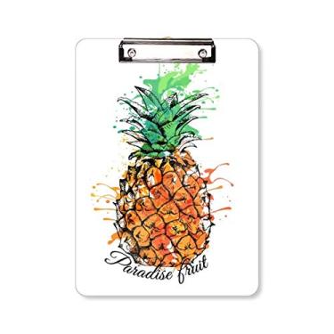 Imagem de Prancheta de frutas tropicais com abacaxi laranja A4
