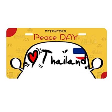 Imagem de DIYthinker I Love Thailand Bandeira da Palavra Amor Ilustração Coração Placa Placa Etiqueta Decoração de Carro Dia da Paz