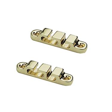Imagem de Guyker 2 peças de retentor/guia de cordas para cabeçote de baixo elétrico para cordas de árvore de corda, guia de fivela para baixo, ranhura SR5, ouro
