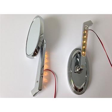 Imagem de NBX- Espelho oval de sinal de seta LED para compatível com Suzuki GSXR600 750 1000 1100 cromado