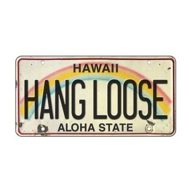 Imagem de Placa Carro Decorativa Enfeite Hawaii Hang Loose Mdf Madeira - Atacadã