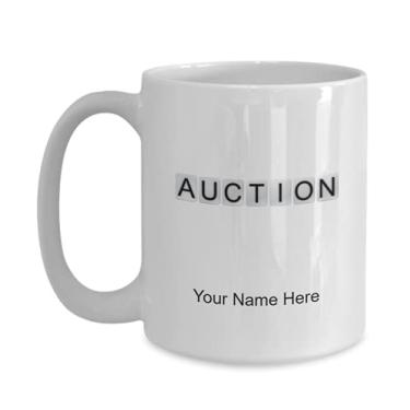 Imagem de Caneca de leilão personalizada, copo de café de leilão, ideia de presente de leilão, caneca de leilão personalizada - caneca de café de 444 ml