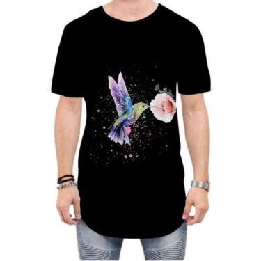 Imagem de Camiseta Long Line Beija Flor Troquilíneos Aves Pássaros - Estilo Vizu