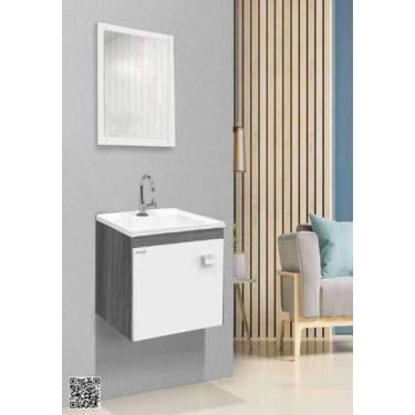 Imagem de Gabinete Com Espelheira Para Banheiro C-Linea Etna/Branco 45X50cm Susp