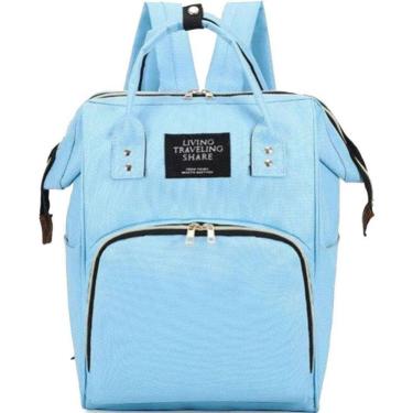 Imagem de Mochila Maternidade Bolsa Bebê Multifuncional Impermeável Azul Bebê