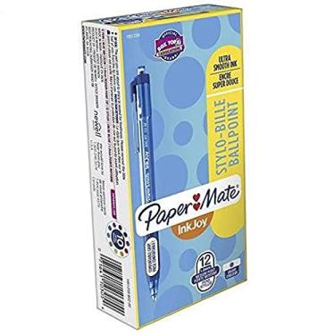 Imagem de Canetas esferogr ficas retr teis InkJoy 300RT, ponta m dia, azul, caixa com 12 (1951259) 1 pacote (12 unidades)