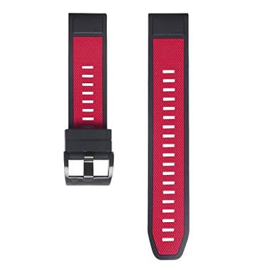 Imagem de TIOYW 26 22mm Pulseira de silicone para Garmin Fenix 6X 6Pro 5X 5 Plus Quaitx 3 Mk2i Tactix Delta Quick Release Easy Fit Pulseira de Pulso (Cor: K, Tamanho: 26mm Para Fenix 5X 5XPlus)