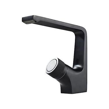 Imagem de Torneira de lavatório para banheiro Torneira misturadora ouro escovado/níquel/cromado Torneira para pia quente e fria, torneira preta