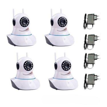 Imagem de Kit 4 Câmeras de Segurança IP Sem Fio Wifi HD 720p Robo Wireless