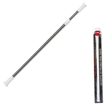 Imagem de Clink Varão de Cortina Extensível para Box Banheiro de 70cm a 120cm, Alumínio e Plástico, Montagem por Pressão
