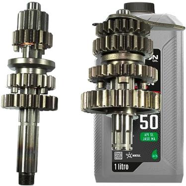 Imagem de Caixa de câmbio marcha completo C100 Biz 1998 a 2005 partida de pedal e elétrica com óleo