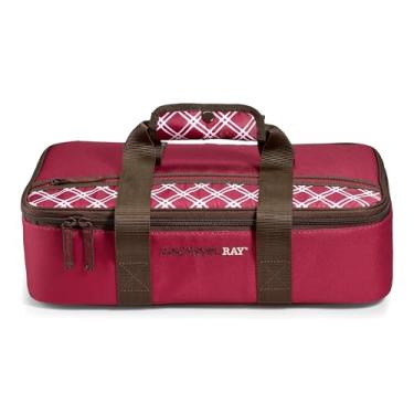 Imagem de Rachael Ray Bagagem de lasanha, bolsa de caçarola isolada para festas, serve para assadeira de 23 x 33 cm, vinho