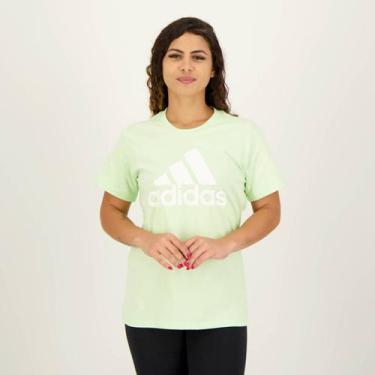 Imagem de Camiseta Adidas Big Logo Feminina Verde E Branca