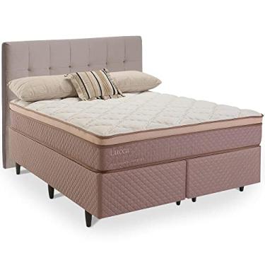Imagem de Cama Box com Cabeceira Herval King Lucca, 66x193x203 cm, Molas Ensacadas