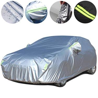 Imagem de Duobao-us Capa de carro de poliéster para Mercedes-Benz S500, proteção para todos os climas, impermeável, à prova de vento, à prova de neve, resistente a UV, com tiras refletoras, verde (535 x 200 x 160 cm)