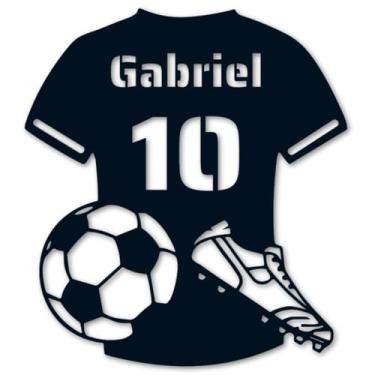 Imagem de Artpical, Quadro Decorativo Aplique De Parede Com Personalização de Nome e Número Com Tema de Futebol Time Jogador Atleta