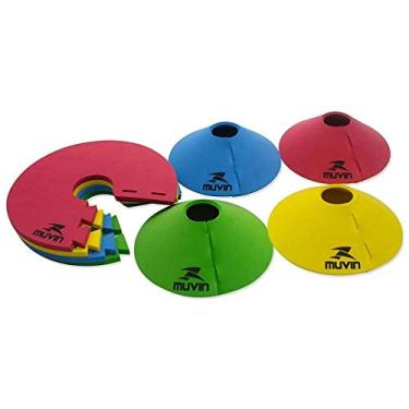 Imagem de Half Cone em EVA Muvin – Kit com 12 Unidades - Chapéu Chinês – Desmontável - Treino Funcional – Agilidade – Treinamento - Circuitos – Desempenho - Resistente - Futebol – Voleibol – Basquete - Handebol