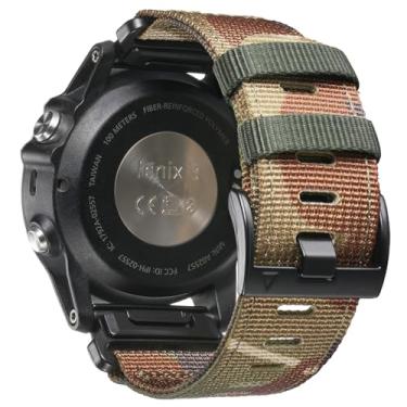 Imagem de Ookids Pulseira de relógio de nylon de 26 mm compatível com Garmin Fenix 7X/6X/5X, Tactix Delta, Fenix 3/3 HR, 5X Plus/6X Pro, Descent MK1, Enduro - Pulseiras de camuflagem Quickfit