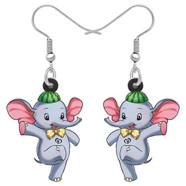Imagem de DALANE Brincos fofos de elefante africano de anime de acrílico, pingentes, joias de animais da selva, presentes para mulheres e meninas, Medium, Acrílico, Sem pedra preciosa
