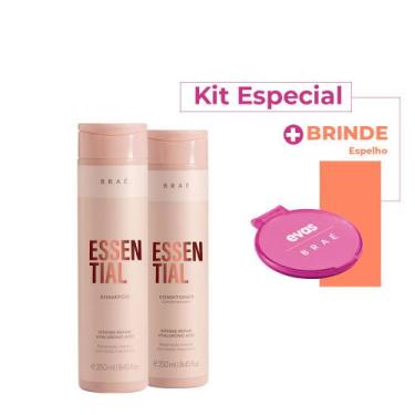 Imagem de Kit Braé Essential Shampoo Condicionador E Espelho Colab (3 Produtos)