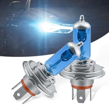Imagem de GKmow Pack-2 lâmpadas de halogêneo H4, lâmpadas de xenônio para carro, luzes de farol alto de carro 12V 100/90W, kit de substituição de luzes automotivas, universal para a maioria dos carros, SUVs e
