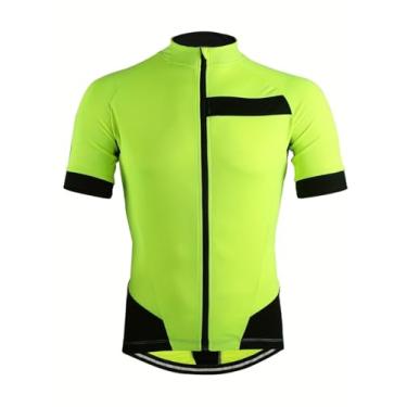 Imagem de Camiseta masculina Downhill Jersey Mountain Bike Ciclismo Proteção Solar Corrida Zíper Completo Secagem Rápida com 3 Bolsos Traseiros, 0095, XXG