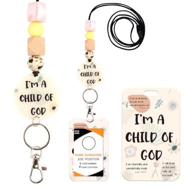 Imagem de Cordões cristãos para crachás de identificação - Cordão de professor da Bíblia com suporte de identidade, suporte de crachá de identificação religioso com cordão, acessórios de chaveiro, acessórios de