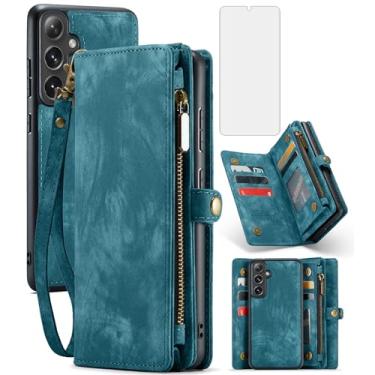 Imagem de Asuwish Capa de celular para Samsung Galaxy S24 Plus S24+ 5G carteira com zíper destacável com protetor de tela de vidro temperado e suporte flip para cartão de crédito para celular S24plus 24S + S 24
