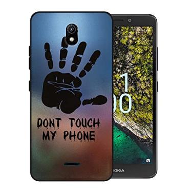 Imagem de CENHOYINO Capa de telefone para Nokia C100 N152DL Capa protetora traseira de silicone preto macio (não toque no meu telefone)