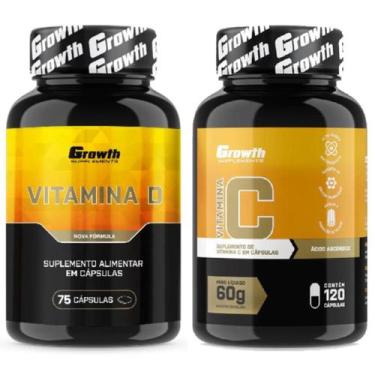 Imagem de Vitamina D 75 Caps + Vitamina C 120 Caps Growth Supplements