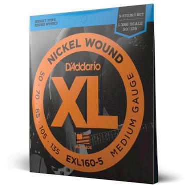 Imagem de Encordoamento Baixo 5C 50-135 D Addario XL Nickel EXL160-5 [F035]