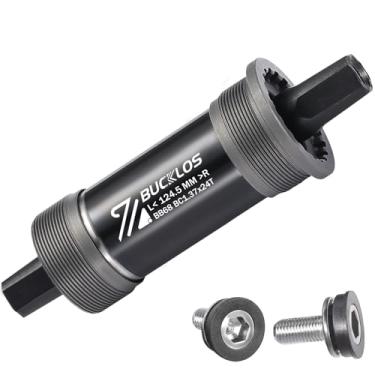 Imagem de BUCKLOS Suporte inferior de bicicleta afunilado quadrado, 68 x 110,5 113 116 118 120 122,5 124,5 126 BSA Suporte inferior inglês com parafusos de substituição para Mountain Bike/Road Bike/E-Bike/Fat