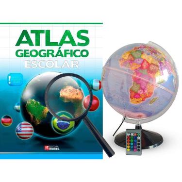 Imagem de Globo Terrestre Prisma 30cm + Lupa + Atlas - Cores Vibrantes